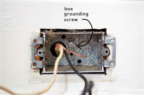 old ground attached to top of metal box|how to ground electrical boxes.